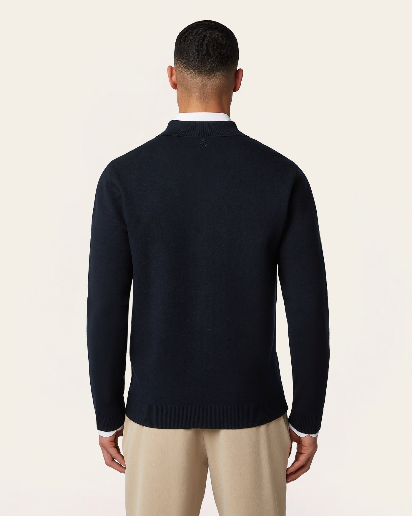 Full Zip Jacquard Cardigan Navy