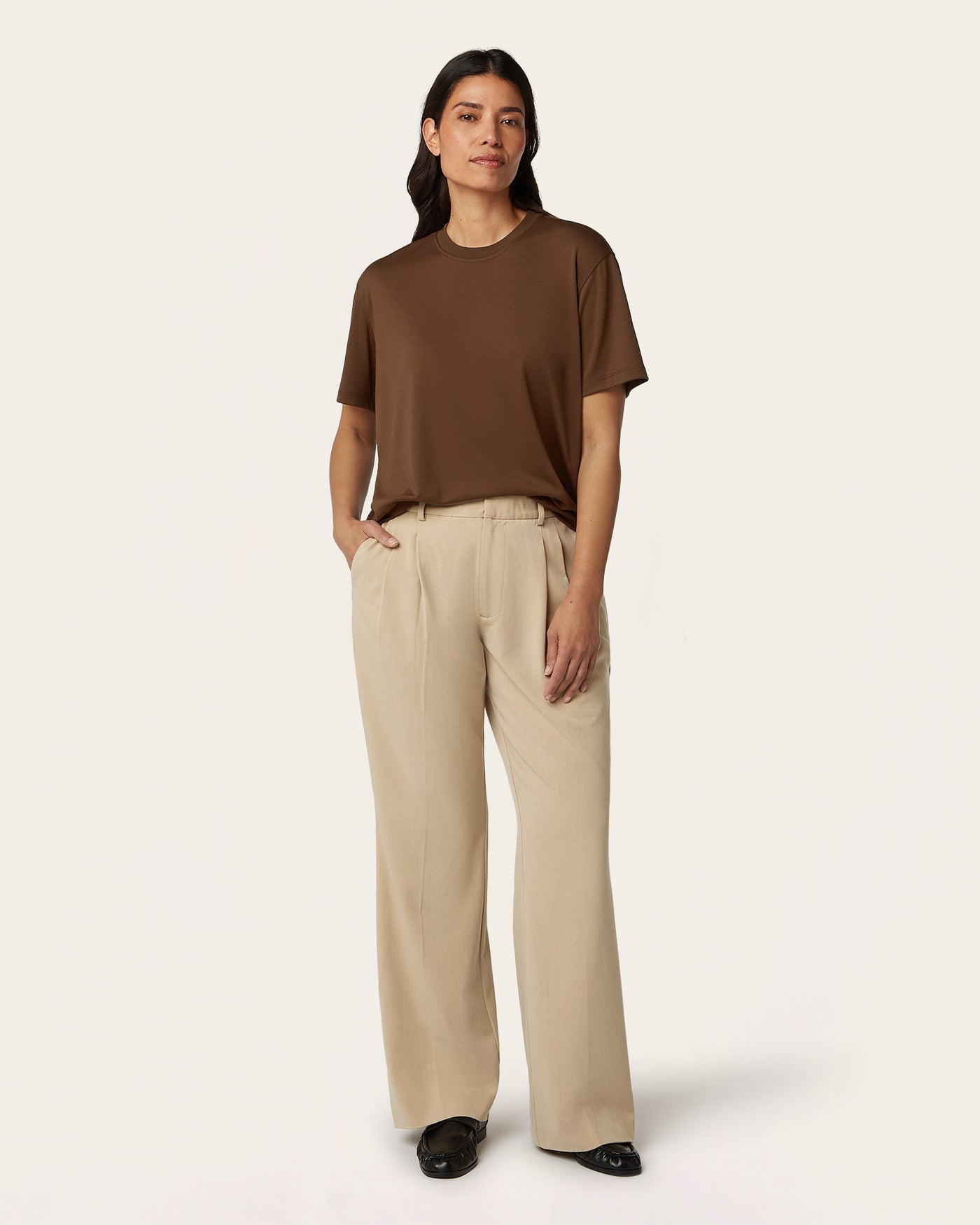 Interlock Boxy Fit T-shirt - Brown