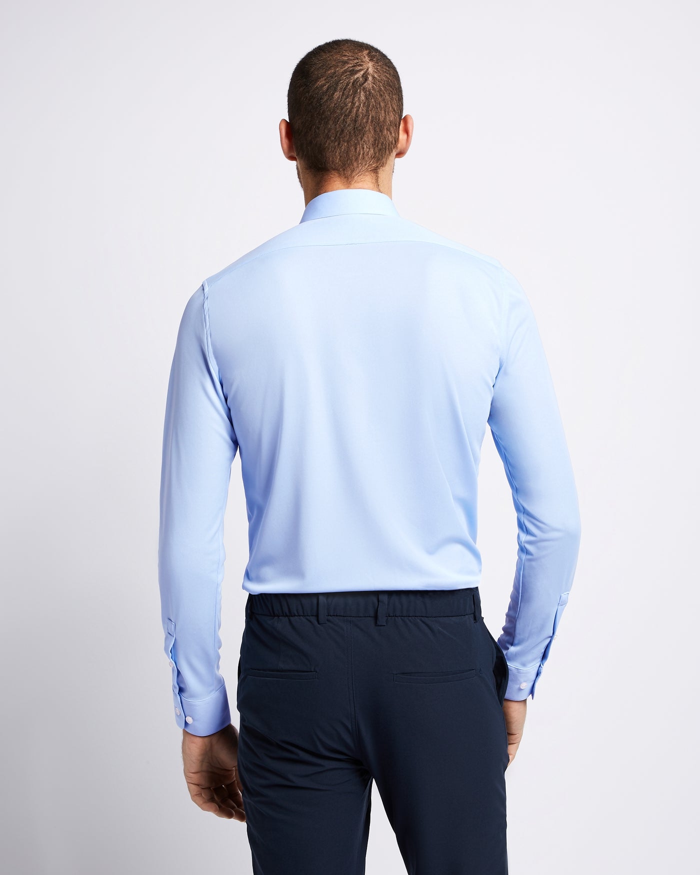 Prior Tech: Non-iron stretch shirt blue