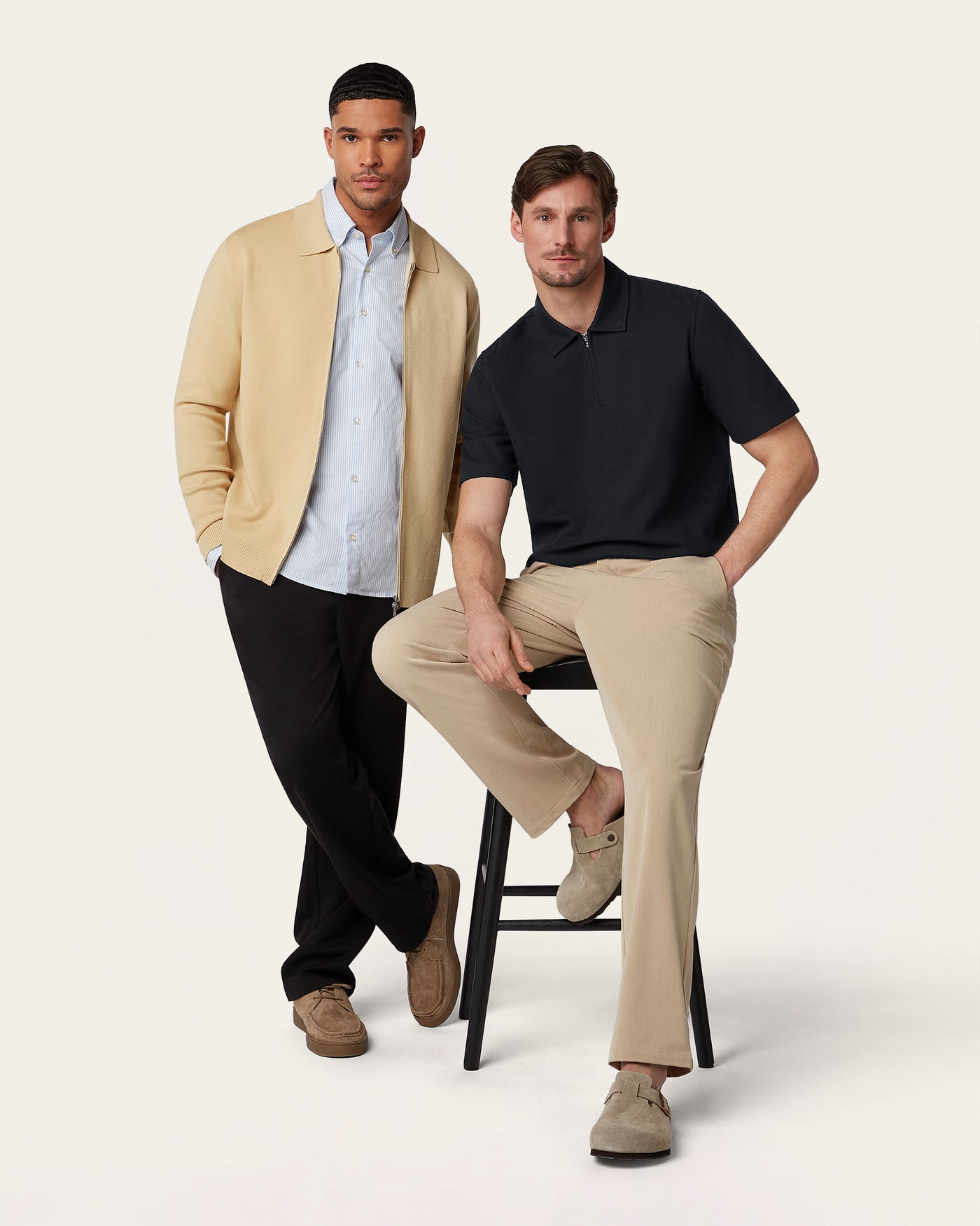 Full Zip Jacquard Cardigan Sand